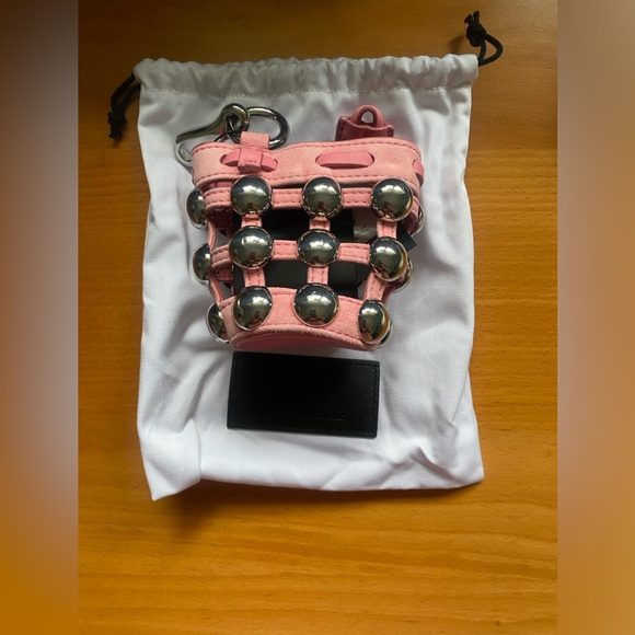 ALEXANDER WANG MINI ROXY Bag CAGED SUEDE KEYCHAIN PINK NWT $600 # 1 - Picture 7 of 16